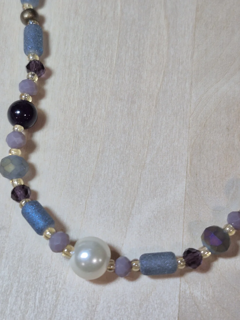 💜💙NEW💜💙 BEAUTIFUL!! Freshwater Pearl & Natural Stone & Glass Beads Necklace